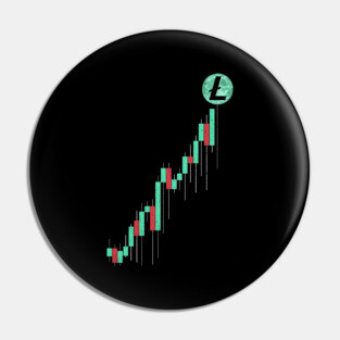 Vintage Stock Chart Litecoin LTC Coin To The Moon Crypto Token Cryptocurrency Blockchain Wallet Birthday Gift For Men Women Kids Pin