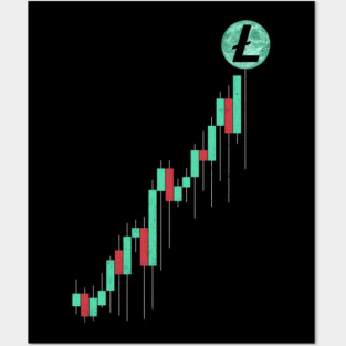 Vintage Stock Chart Litecoin LTC Coin To The Moon Crypto Token Cryptocurrency Blockchain Wallet Birthday Gift For Men Women Kids Posters and Art