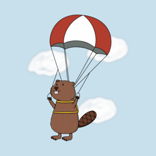 Parachuting Beaver T-Shirt