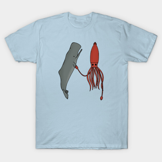 BFF Sperm whale giant squid Squid T-Shirt TeePublic