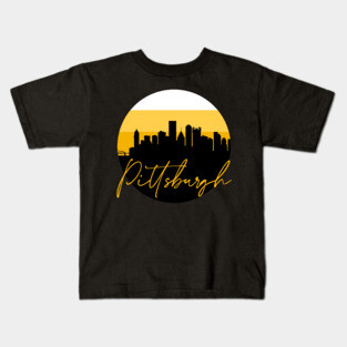 Pittsburgh Skyline Football Colors Kids T-Shirt