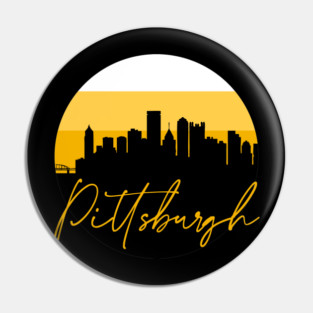 Pittsburgh Skyline Football Colors Pin