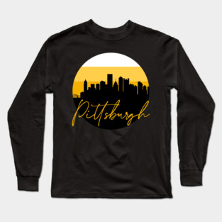 Pittsburgh Skyline Football Colors Long Sleeve T-Shirt