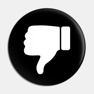 Thumbs Down Thumb Boo - White Pin