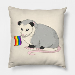 LGBT Pride Opossum Pillow