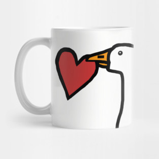 Silly Goose and Red Heart Mug