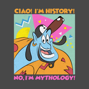I'm History. No, I'm Mythology! Genie retro distressed style 90s 1990s art by Kelly Design Company T-Shirt