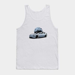 Silver Tesla Model S Plaid Tank Top