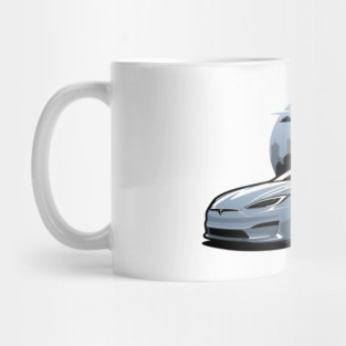Silver Tesla Model S Plaid Mug
