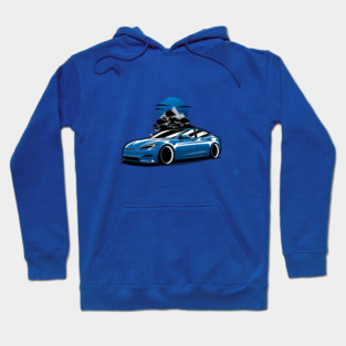 Blue Model S Plaid Hoodie