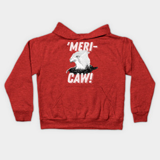 Patriotic American Bald Eagle Merica - Mericaw USA Kids Hoodie