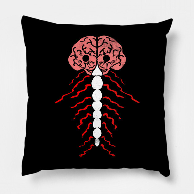 Nervous System Brain and Spinal Cord Pillow by belownormal