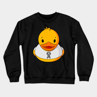 Brain Cancer Awareness Rubber Duck Crewneck Sweatshirt
