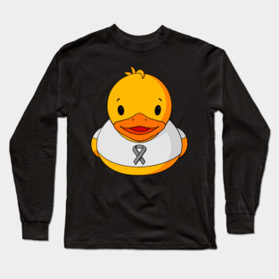 Brain Cancer Awareness Rubber Duck Long Sleeve T-Shirt