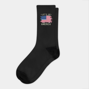 Let's Go America, Patriot US American Flag Socks
