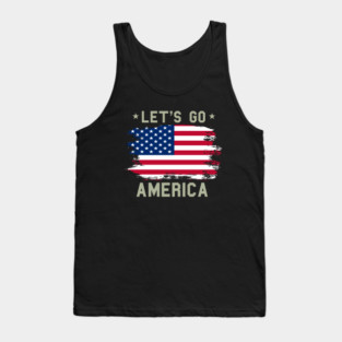 Let's Go America, Patriot US American Flag Tank Top