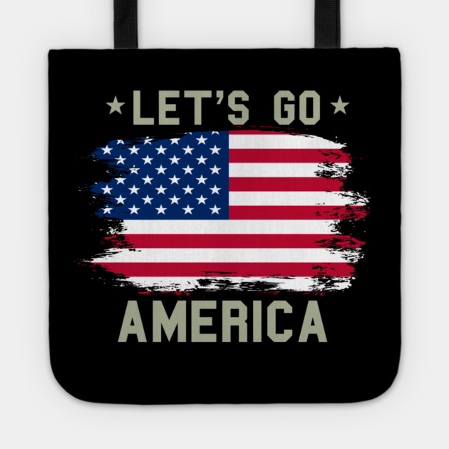 Let's Go America, Patriot US American Flag Tote by Silly Me Studio