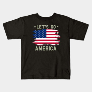 Let's Go America, Patriot US American Flag Kids T-Shirt