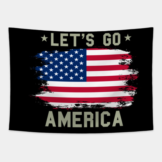 Let's Go America, Patriot US American Flag Tapestry by Silly Me Studio