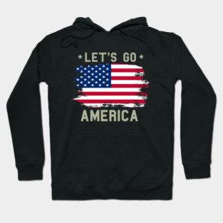 Let's Go America, Patriot US American Flag Hoodie