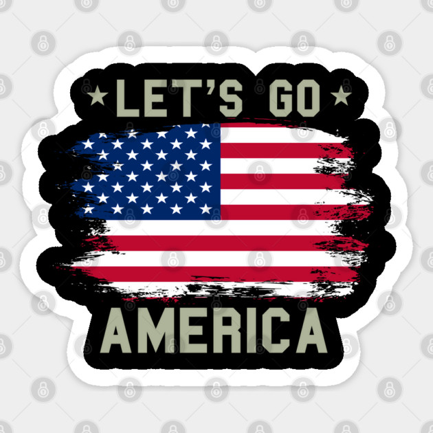 Let's Go America, Patriot US American Flag Sticker by Silly Me Studio
