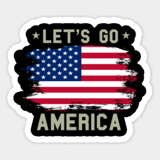 Let's Go America, Patriot US American Flag Magnet