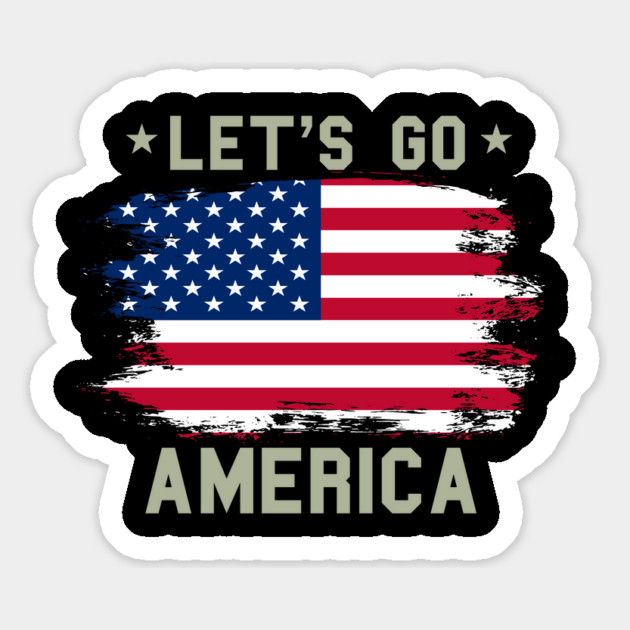 Let's Go America, Patriot US American Flag Magnet by Silly Me Studio