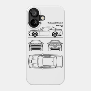 Dodge Challenger SRT Hellcat Patent Black Phone Case