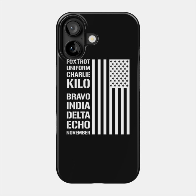 Military Phonetic Alphabet Code F*ck Biden Phone Case by Silly Me Studio