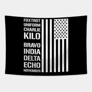 Military Phonetic Alphabet Code F*ck Biden Tapestry