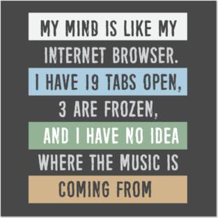 My mind is like a internet browser.... Posters and Art