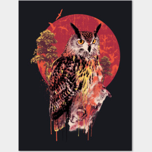 Owl Red Posters and Art