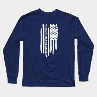 Second Amendment Distressed Flag Long Sleeve T-Shirt