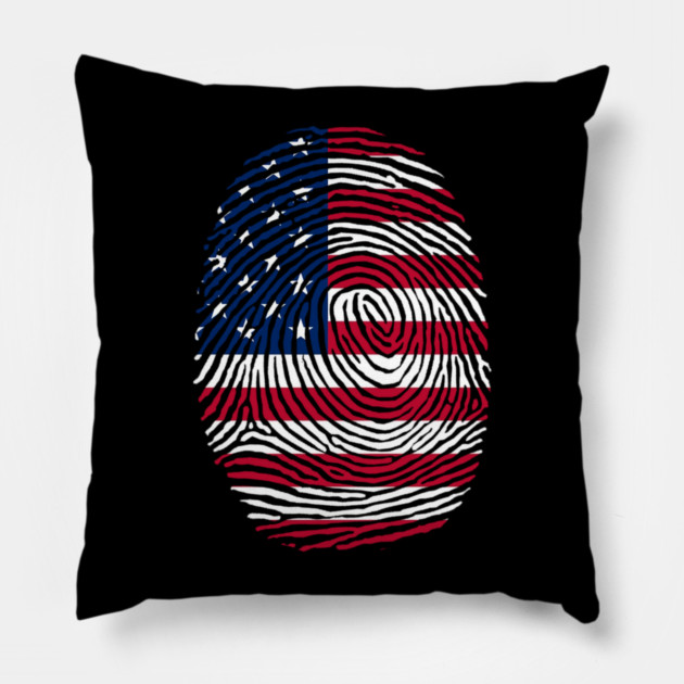 American  DNA, Patriotic, American Flag Pillow by Silly Me Studio