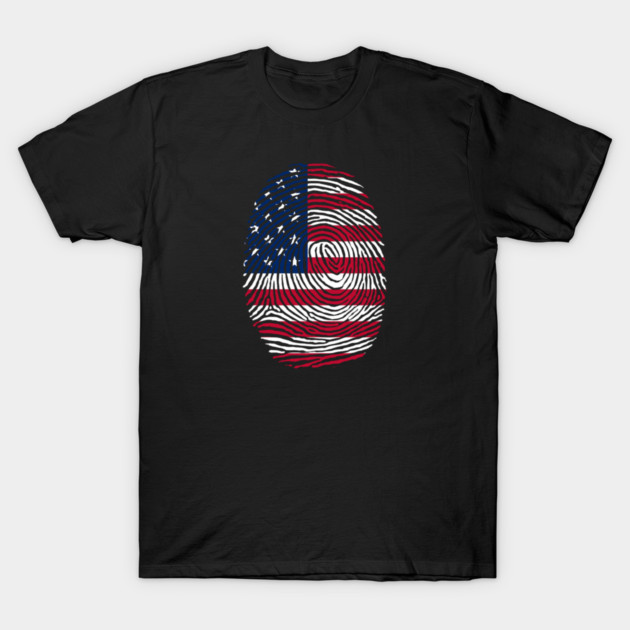American  DNA, Patriotic, American Flag T-Shirt by Silly Me Studio