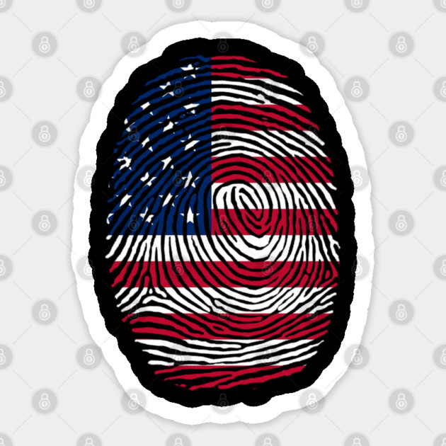 American  DNA, Patriotic, American Flag Sticker by Silly Me Studio