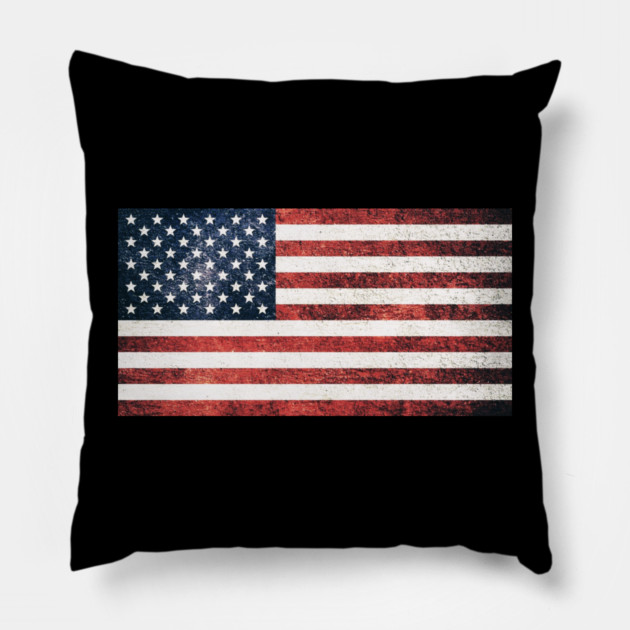 Distressed American Flag, American, Patriotic Pillow by Silly Me Studio