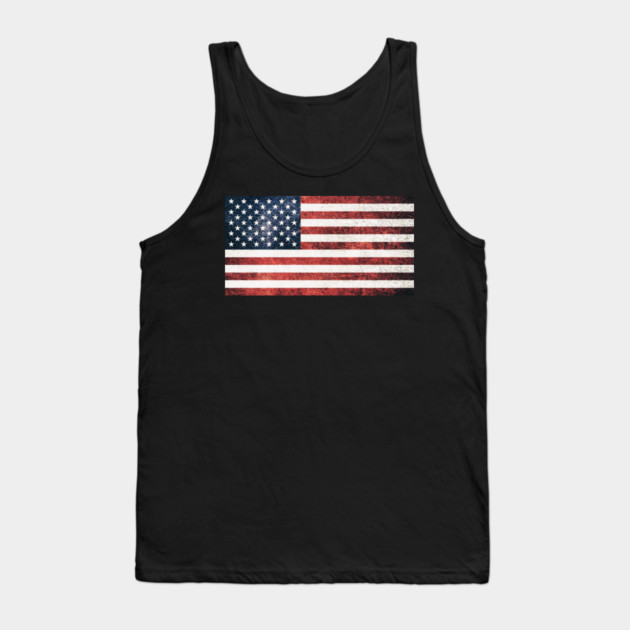Distressed American Flag, American, Patriotic Tank Top by Silly Me Studio