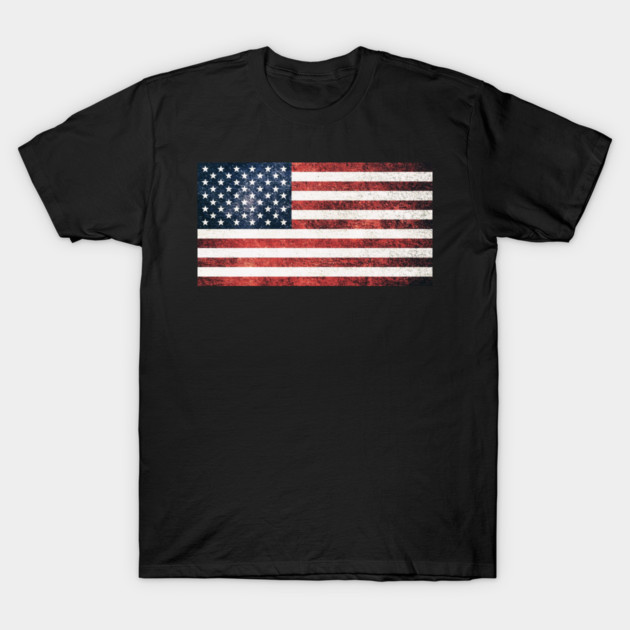 Distressed American Flag, American, Patriotic T-Shirt by Silly Me Studio