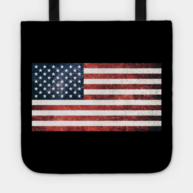 Distressed American Flag, American, Patriotic Tote by Silly Me Studio
