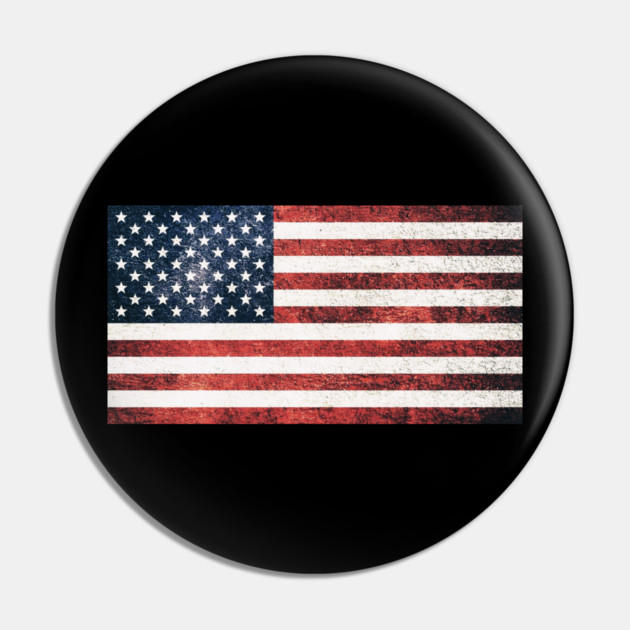 Distressed American Flag, American, Patriotic Pin by Silly Me Studio