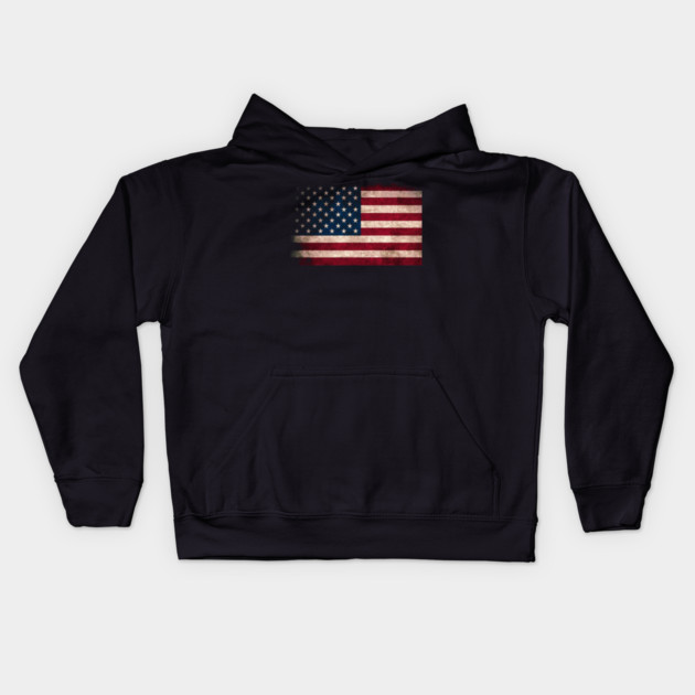 American Flag, Distressed grunge, Patriot, America Kids Hoodie by Silly Me Studio