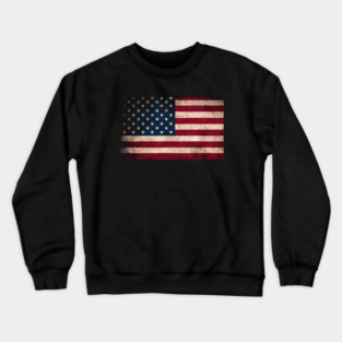 American Flag, Distressed grunge, Patriot, America Crewneck Sweatshirt