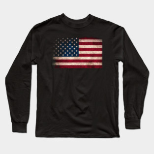 American Flag, Distressed grunge, Patriot, America Long Sleeve T-Shirt