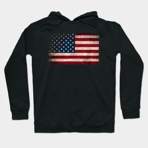 American Flag, Distressed grunge, Patriot, America Hoodie by Silly Me Studio