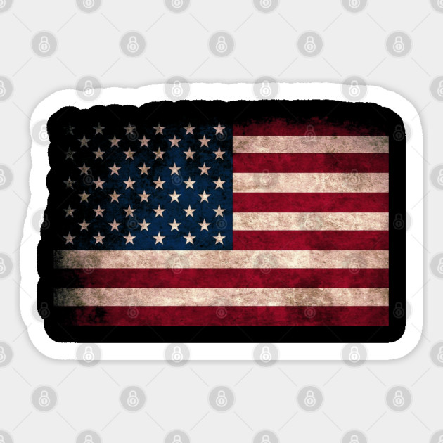 American Flag, Distressed grunge, Patriot, America Sticker by Silly Me Studio