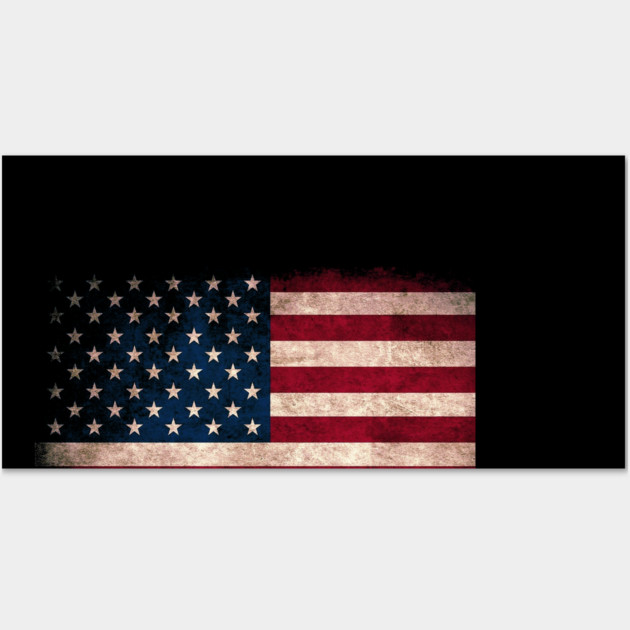American Flag, Distressed grunge, Patriot, America Wall Art by Silly Me Studio