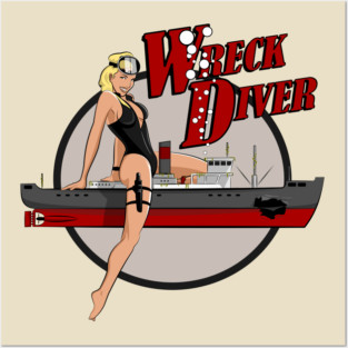 Wreck Diver Pinup Posters and Art