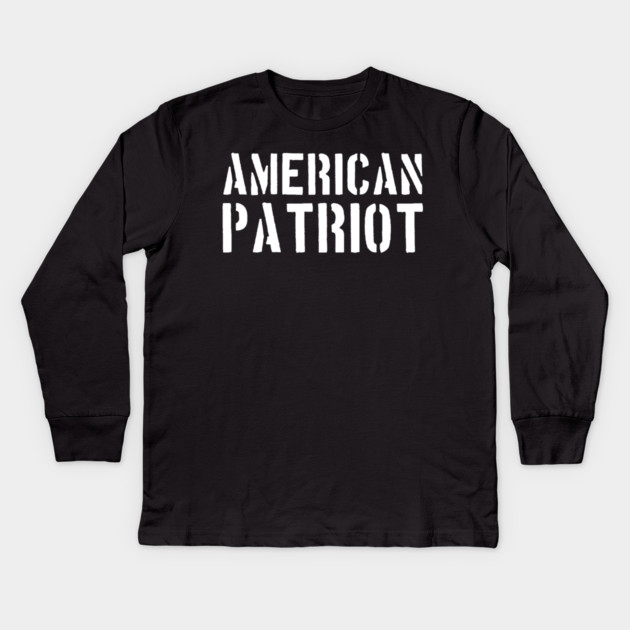 American Patriot, Patriotic, American Kids Long Sleeve T-Shirt by Silly Me Studio