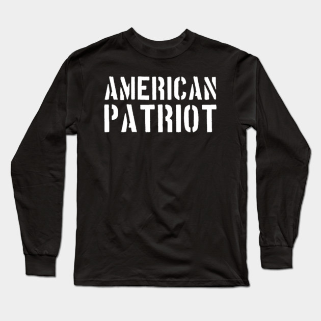 American Patriot, Patriotic, American Long Sleeve T-Shirt by Silly Me Studio